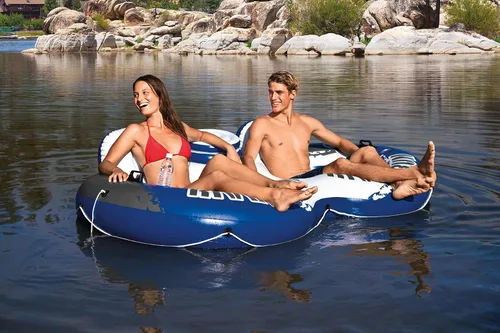 Vista 9 de Intex Flotador de piscina de descanso de 5 asientos y flotador de tubo de piscina de 2 asientos con enfriador y kit de reparación