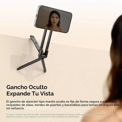 Vista 5 de ULANZI Trípode de teléfono para Magsafe, soporte de teléfono celular N52, gancho plegable con imán fuerte para iPhone 17, 16, 15 Pro Max, mini