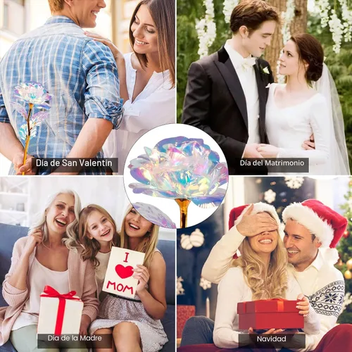 Vista 7 de Regalos de cumpleaños para mujeres, mamá, abuela, rosas artificiales con Colorido