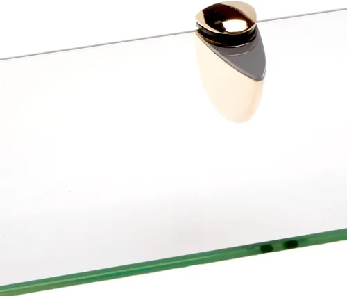 Vista 2 de Spancraft Glass Sparrow6x18-Brass Sparrow Estante de vidrio doblado, soporte de latón, 6.0 in x 18.0 in