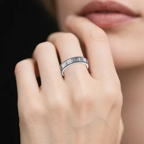 Vista 2 de POPLYKE Anillos giratorios giratorios de plata de ley para mujeres y hombres, para aliviar la preocupación y el estrés, regalo ankh