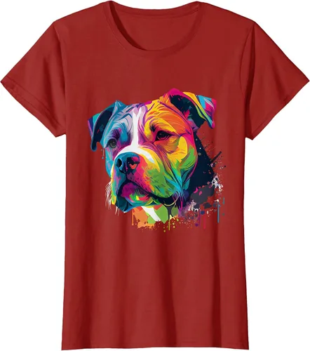 Vista 53 de Colorful American Bulldog American Bully Men Women T-Shirt Asphalt Grey