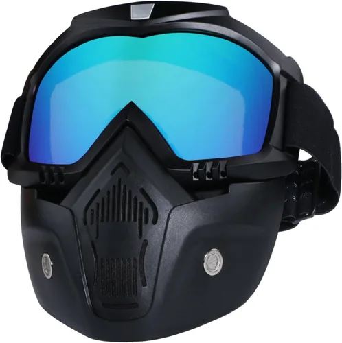Vista 11 de Gafas de motocicleta con máscara facial desmontable, gafas de motocross de cara completa protectoras, gafas ATV, de bicicleta de tierra, MX