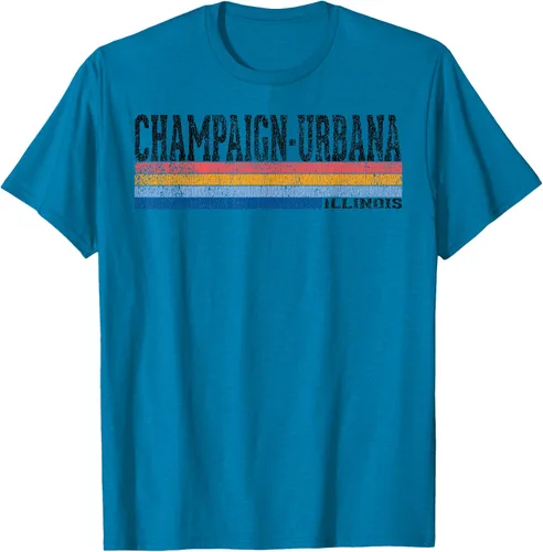 Vista 8 de clásico 1980s estilo champaign-urbana Illinois T Shirt, hombre 2XL, Blanco