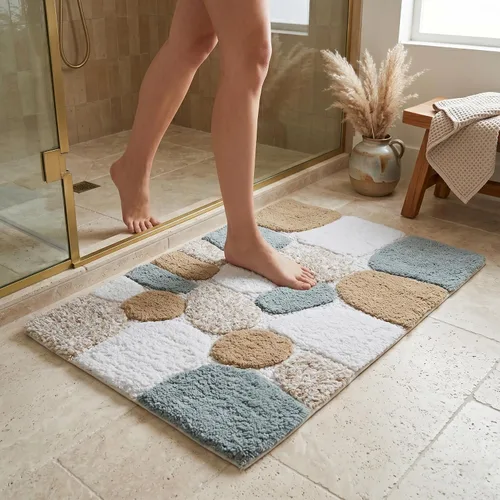 Vista 8 de THE BEER VALLEY Alfombra de baño antideslizante de 24 x 60 pulgadas, suave y absorbente, alfombra de baño grande antideslizante para suelos