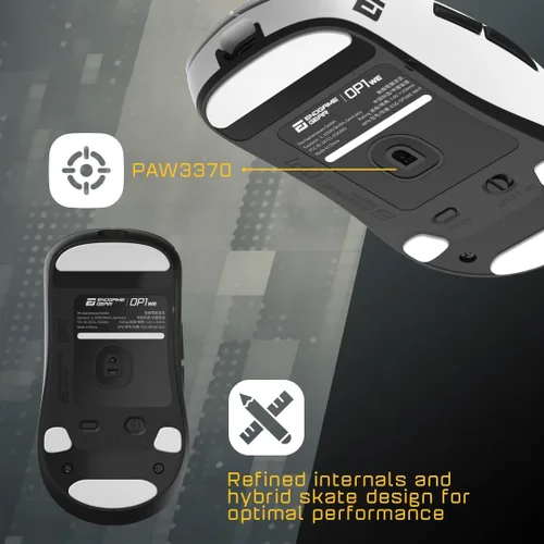 Vista 6 de ENDGAME GEAR OP1we - Mouse inalámbrico para juegos, microcontrolador CompX CX52850, sensor óptico Pixart PAW3370, compatible con la mod, diseño