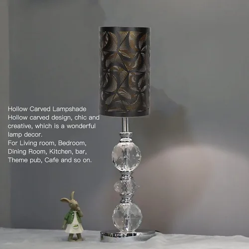 Vista 7 de Pantalla de lámpara de tambor grande de metal de corte negro, pantalla de metal de barril, cubierta de sombra de luz decorativa para mesita