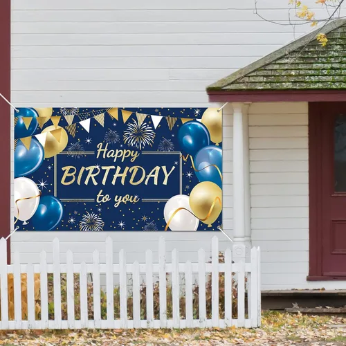 Vista 6 de Decoración de feliz cumpleaños telón de fondo para fotos para niños y niñas 1 telón de fondo de feliz cumpleaños, 1 rollo de cinta con globos