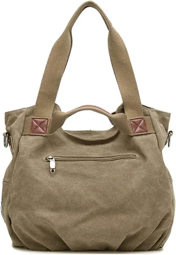 Vista 4 de Mily Bolso de mano de lona para mujer Hobo bolso de mano casual cremallera