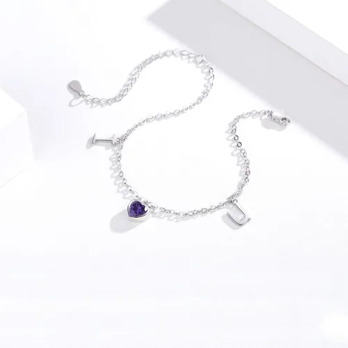 Vista 3 de JUSTKIDSTOY Pulseras de plata de ley 925 con dije ajustable para parejas, joyería de amor, día de San Valentín, día de la madre, cumpleaños
