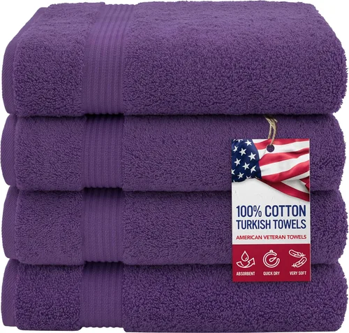Vista 10 de Juego de toallas American Veteran Towel, de lujo, 6 piezas de algodón 100 % turco para máxima suavidad y absorción, para hotel y spa