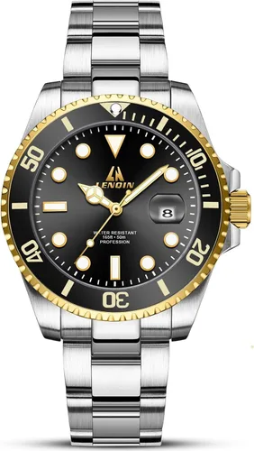 Vista 15 de LN LENQIN Reloj de cuarzo analógico impermeable para hombre, de acero inoxidable, con fecha, luminoso, a la moda