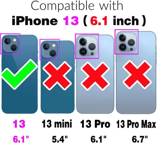 Vista 2 de Asuwish Funda compatible con iPhone 13 de 6.1 pulgadas y protector de pantalla de vidrio templado, tarjetero de cuero con función atril para iPhone