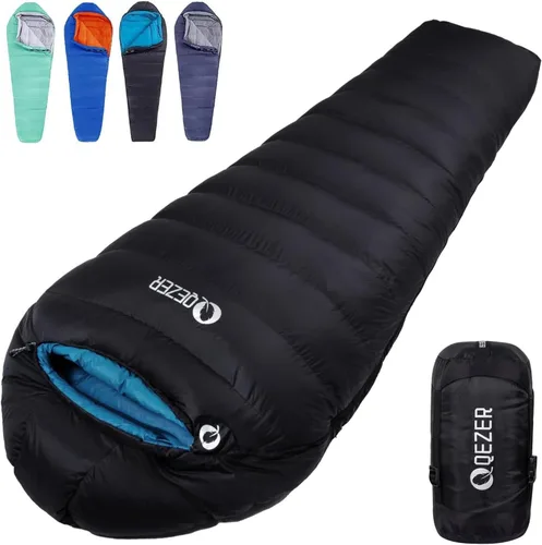 Vista 9 de Down Sleeping Bag for Adults, 0 Degree Warm Winter Mummy Lightweight Compact Outdoor Sleeping Bag for Camping Backpacking Hiking, Cold and Warm