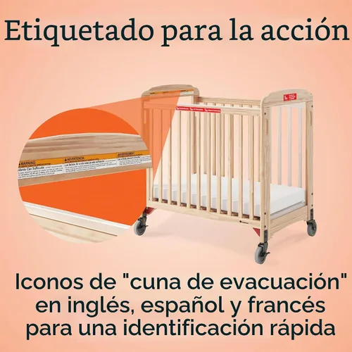 Vista 5 de Foundations First Responder - Cuna de lado fijo de evacuación, cuenta con paneles Clearview, incluye marco de evacuación, ruedas de gran
