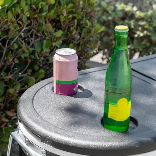 Vista 9 de Permasteel Enfriador de patio rodante: gran hielera para exteriores con ruedas, enfriador de bebidas para patio trasero, barbacoa, portón trasero