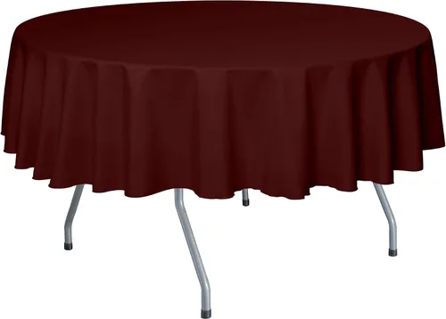 Vista 5 de Ultimate Textile Mantel redondo de lino de poliéster de 72 pulgadas, color rojo ladrillo