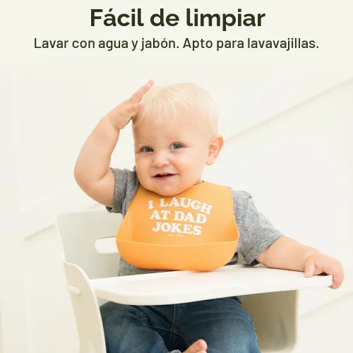 Vista 6 de Babero para bebés para comer de Bella Tunno, babero de silicona impermeable con gran atrapaalimentos, ajuste ajustable para bebés de 4 a 12 meses