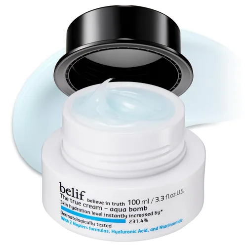 Vista 9 de belif Aqua Bomb – Hidratante diario de niacinamida, crema facial ligera y rellenante con ácido hialurónico y escualano, efecto refrescante, cuidado