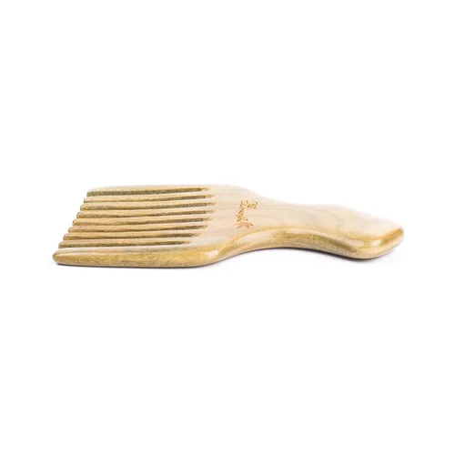 Vista 4 de Breezelike Peine de madera para cabello rizado, peine de madera de dientes anchos naturales para cabello rizado, peine de madera de sándalo sin