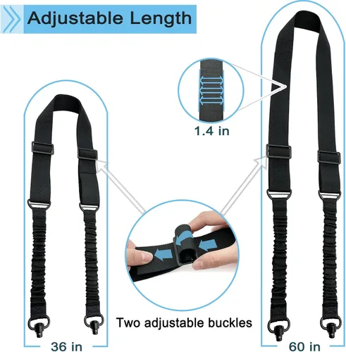 Vista 3 de QD Sling Swivel Mounts Black Metal 1.25 inch Sling Attachment Clip