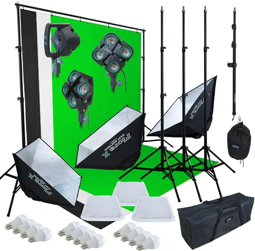 Vista 8 de LINCO Lincostore 9600 Lumens Studio Photography Kit de iluminación con caja de luz automática emergente AM247
