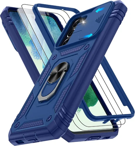 Vista 146 de Gritup Funda para Google Pixel 6 con cubierta deslizante para cámara y protector de pantalla (2 unidades), soporte de anillo giratorio 360°, funda