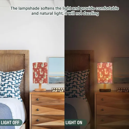 Vista 5 de FRODOTGV Retro Cute Alpacas Red Night Lights Living Room Lamps Warm Light for Kids Home