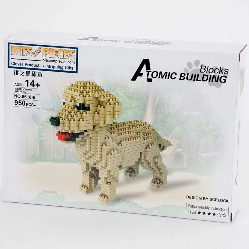 Vista 2 de Bits and Pieces - Rompecabezas de bloques 3D para perros - Bloques de construcción de raza de perro - Juego de modelos de construcción
