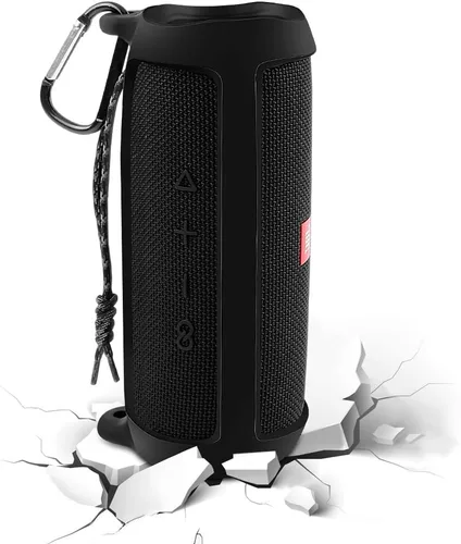 Vista 5 de Comecase Funda de silicona para altavoz Bluetooth portátil impermeable JBL Negro