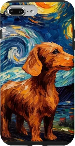Vista 12 de Carcasa para iPhone 16 Dachshund Dog Starry Night Van Gogh Dachshund