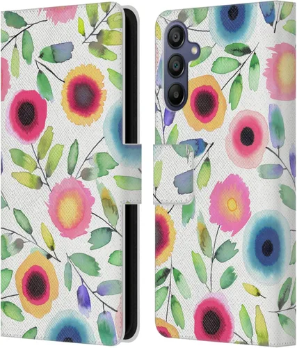 Vista 75 de Head Case Designs Officially Licensed Ninola Ditsy Flowers Yellow Nature Bold Leather Wallet Case Compatible with Samsung Galaxy A07 4G