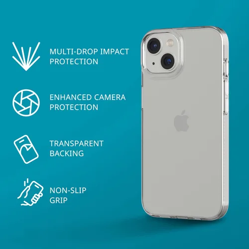 Vista 2 de tech21 iPhone 14 Evo Lite - Funda delgada y transparente que absorbe los golpes con protección contra caídas de 8 pies