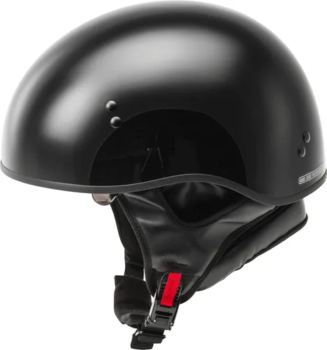 Vista 2 de GMAX HH-65 Naked Half Helmet (negro, grande) - Aprobado por FMVSS 218
