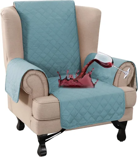 Vista 36 de Turquoize Funda 100 % impermeable para sillón de ala, protector de sofá, triple antideslizante, protector de muebles para mascotas, niños, perros