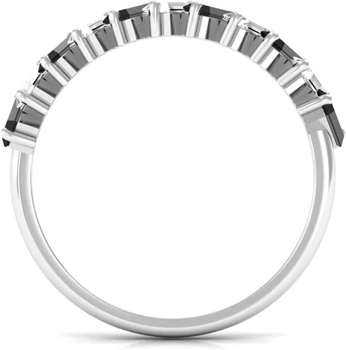 Vista 7 de Anillo de boda de ónix negro real (calidad AAA, joyería de piedras preciosas apilables para mujeres)