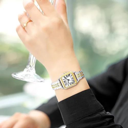 Vista 2 de Classic Relojes cuadrados de mujer con números romanos, de vestir, informal