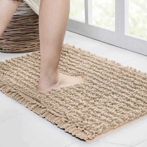Vista 17 de Walensee Alfombra de baño antideslizante (32x20, azul oscuro) absorbente de agua, súper suave, felpilla peluda, lavable a máquina, se seca