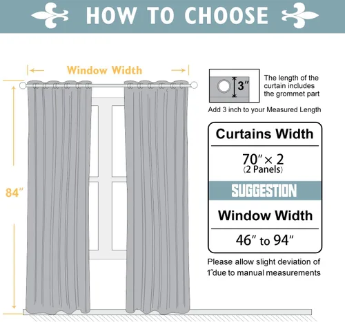 Vista 85 de ChrisDowa - Cortinas cortas para ventana de 40 pulgadas para dormitorio - Cortinas cortas con ojales y aislamiento térmico para oscurecer