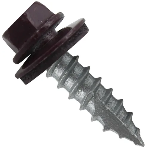 Vista 32 de TORNILLOS PARA TECHOS DE METAL #14: (250) Tornillos x 1" ABC GRIS Tornillo para techo de chapa metálica con cabeza hexagonal y arandela.