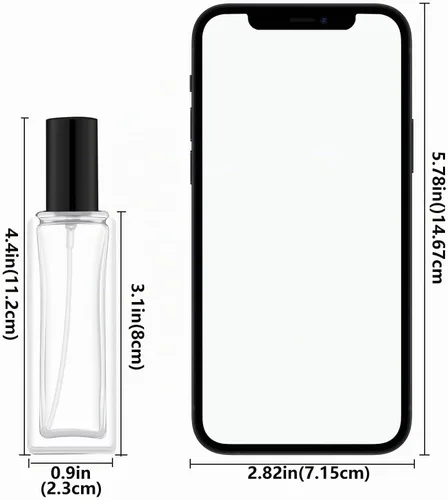 Vista 6 de Botella atomizadora de vidrio de 1.0 fl oz, botellas de perfume de 1 oz vacías, atomizador de vidrio, botella atomizador de viaje pequeña recargable