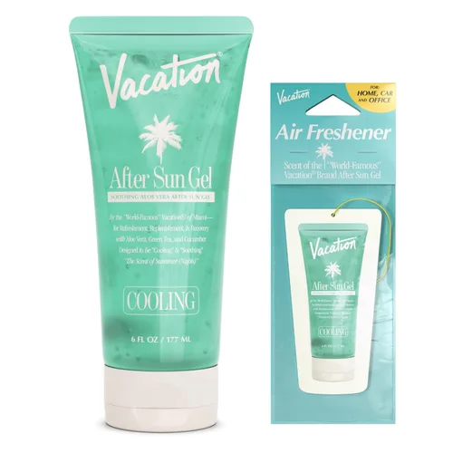 Vista 8 de VACATION Mini Gel After Sun, gel calmante de aloe vera de tamaño de viaje para aliviar quemaduras solares, hidratación y enfriamiento, cuidado