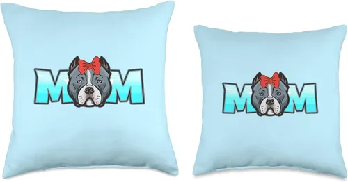 Vista 3 de American Bully Bully Mom Dog Owner Pullover DM American Bully Mom - Almohada sin botones, 18 x 18 pulgadas, multicolor