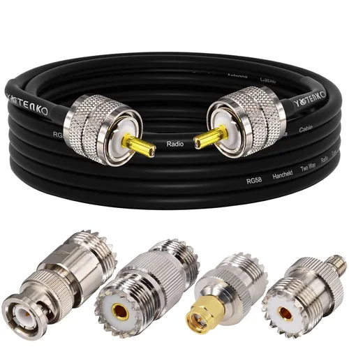 Vista 37 de Cable de puente PL259 de 1 pie - Cable coaxial RG58 de 15 pulgadas corto 50 ohmios coaxial para medidor SWR radio de radioaficionado radio CB