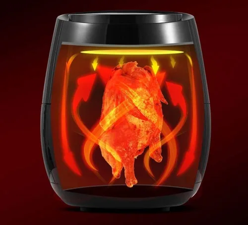 Vista 4 de Horno freidora de aire, pantalla digital de 5.4 cuartos de galón, preajustes de cocción con 7 ajustes preestablecidos táctiles, cocción en horno