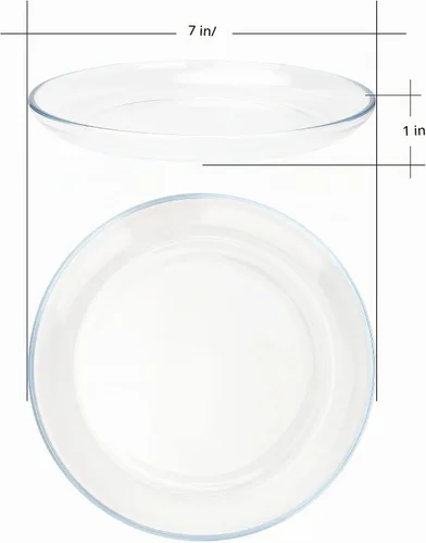 Vista 4 de FOYO Platos de postre, juegos clásicos de vajilla de vidrio templado, 7 pulgadas, juego de 3