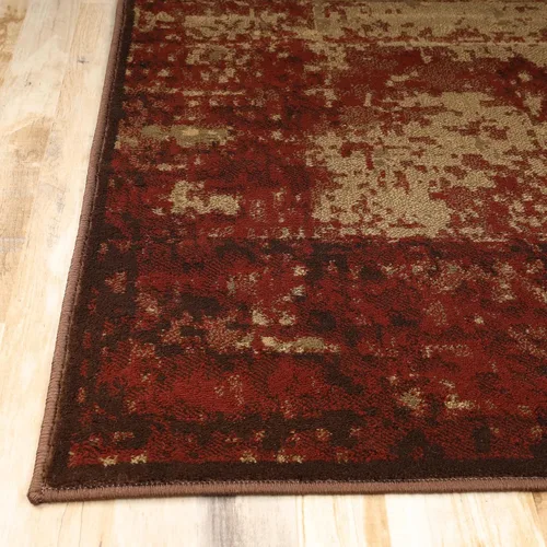 Vista 4 de Alfombra moderna de la colección Superior Afton Acid Wash, Polipropileno, Caoba Modern Abstract Rugs for High Traffic Living Room, Dining