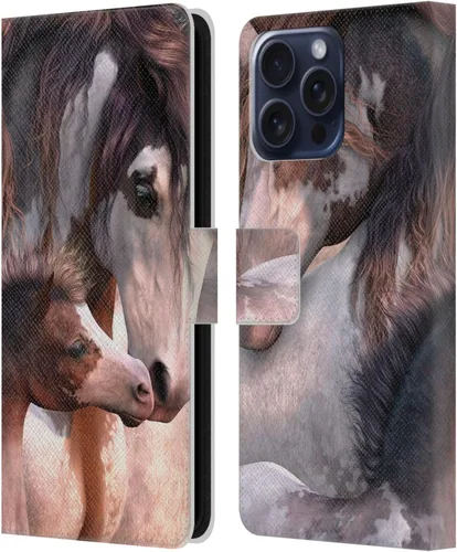 Vista 43 de Head Case Designs Officially Licensed Laurie Prindle A Morgan Christmas Western Stallion Leather Wallet Case Compatible with Samsung Galaxy A07 4G