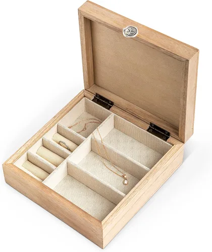 Vista 4 de DEMDACO Grandma - Joyero de madera de Paulownia natural de grano de madera de 65 x 65 pulgadas