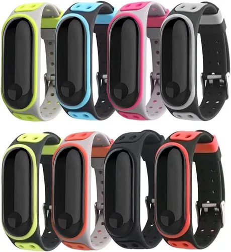 Vista 6 de Compatible con Xiaomi Mi Band 7 Band, Mi Band 6 Correa de repuesto de silicona
